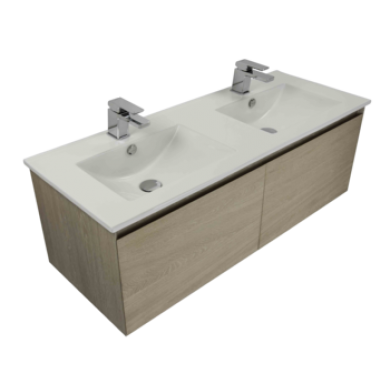 Kolum 1200 Wall Hung Double Basin Vanity in 5 Colours